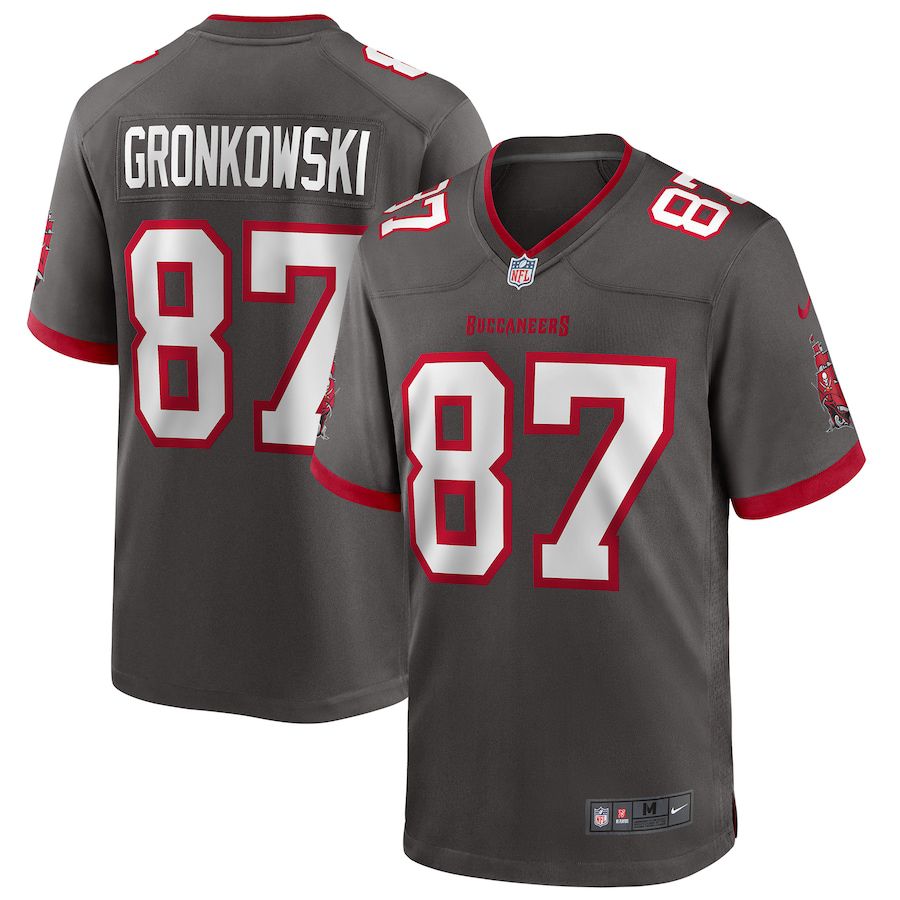 Men Tampa Bay Buccaneers #87 Rob Gronkowski Nike Pewter Alternate Game NFL Jersey
